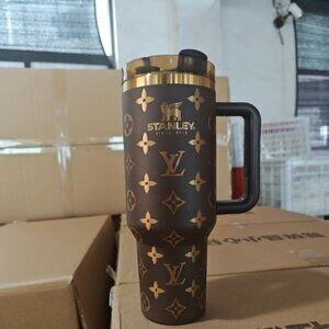 Stanley Brown Tumbler LV with Gold Pattern